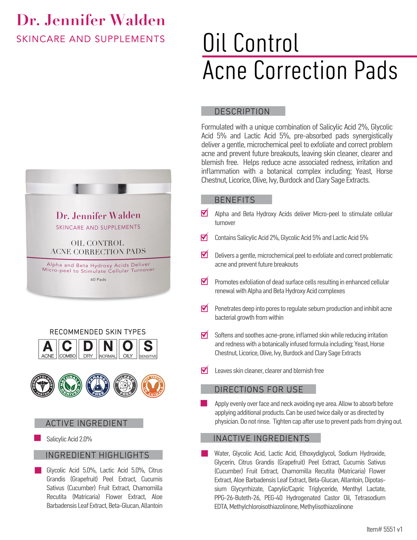 OIL CONTROL ACNE CORRECTION PADS-4